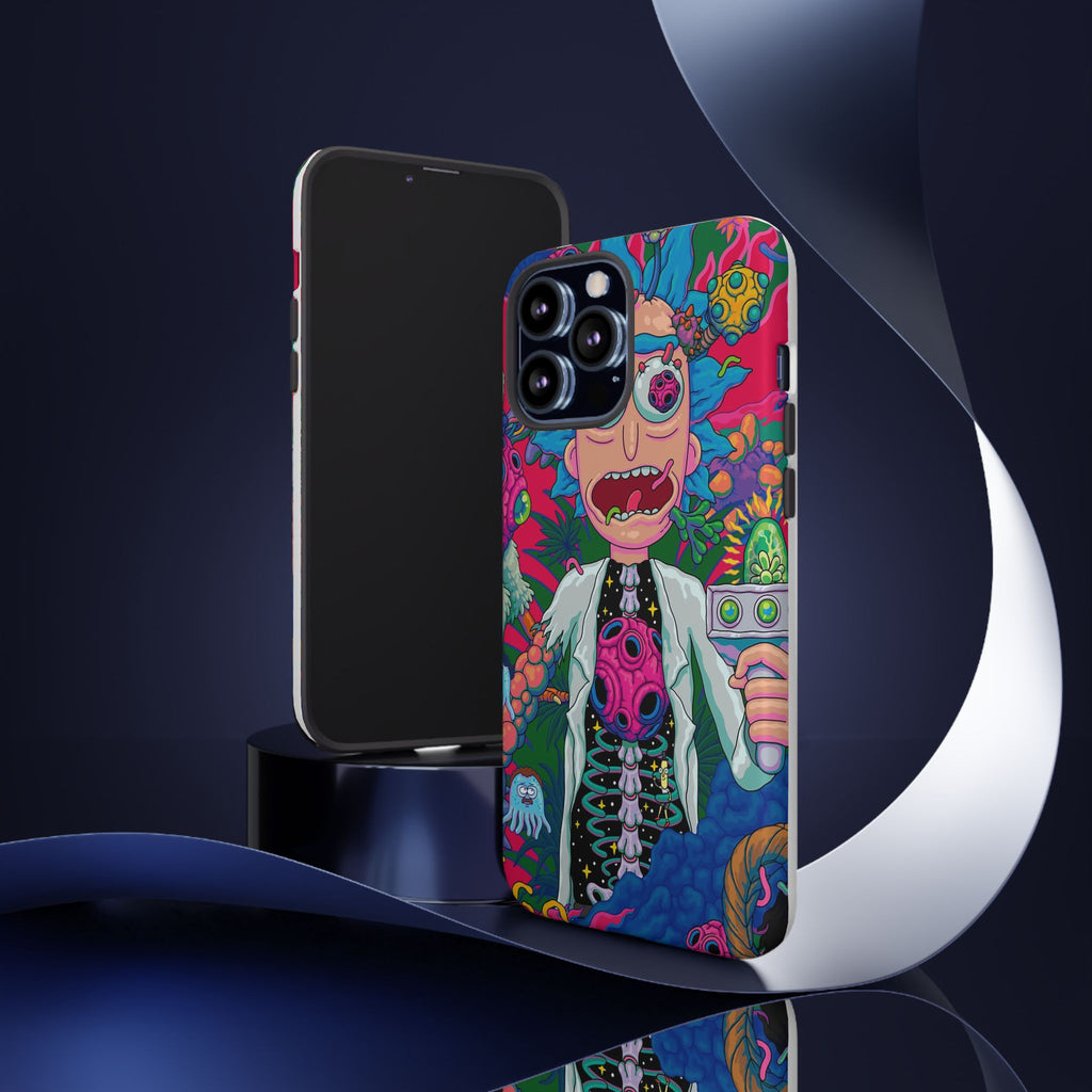 Rick and Morty Psychedelic iPhone Tough Case – Colorful Cartoon Science Design
