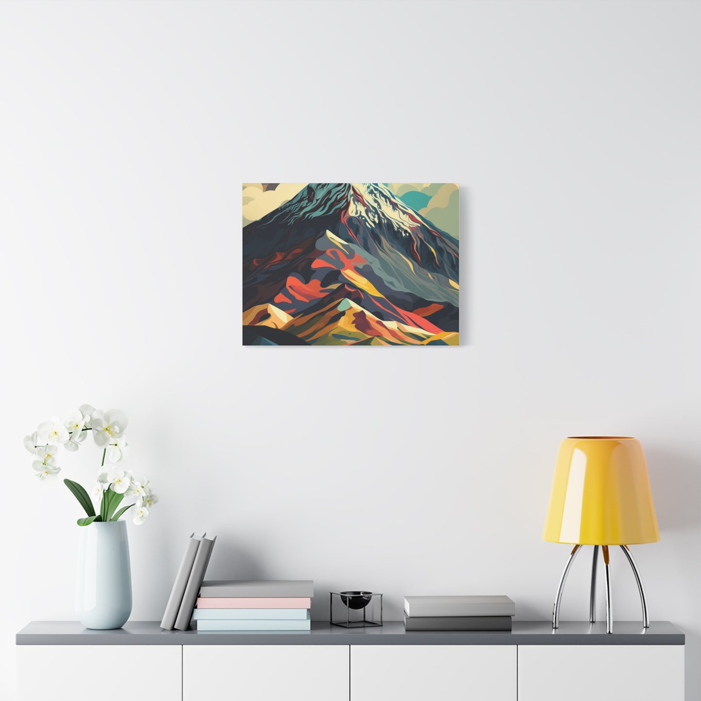 Abstract Mountain Landscape Matte Canvas Print — Stretched Wall Art