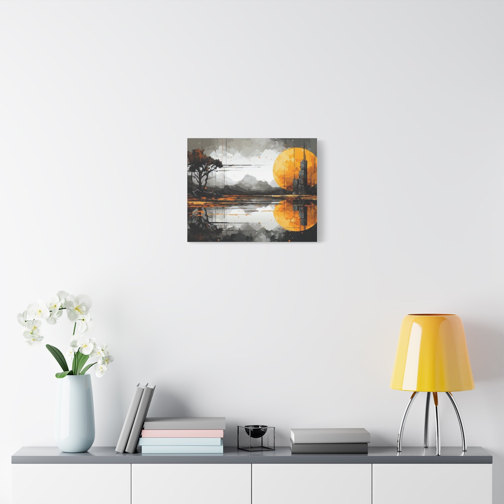 Autumn Lake Moon Matte Canvas Print — Stretched 1.25"