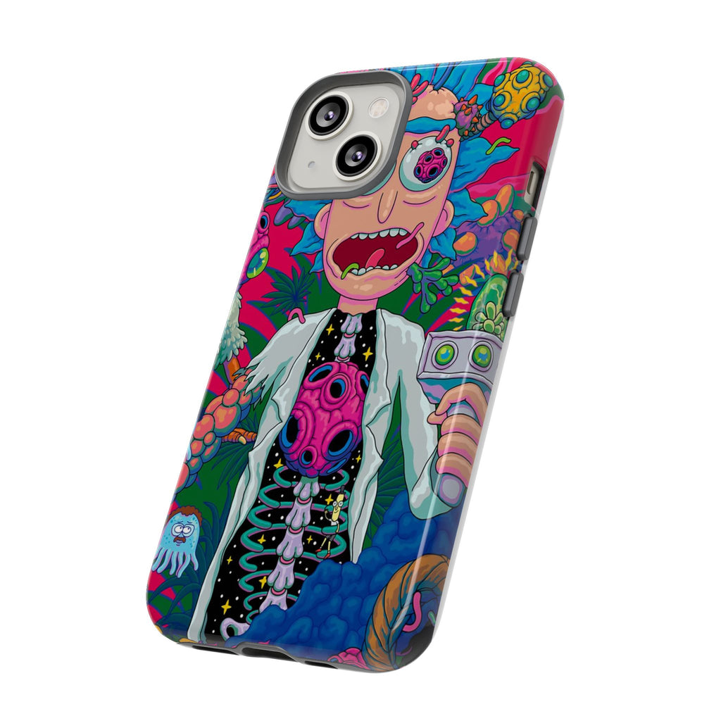 Rick and Morty Psychedelic iPhone Tough Case – Colorful Cartoon Science Design