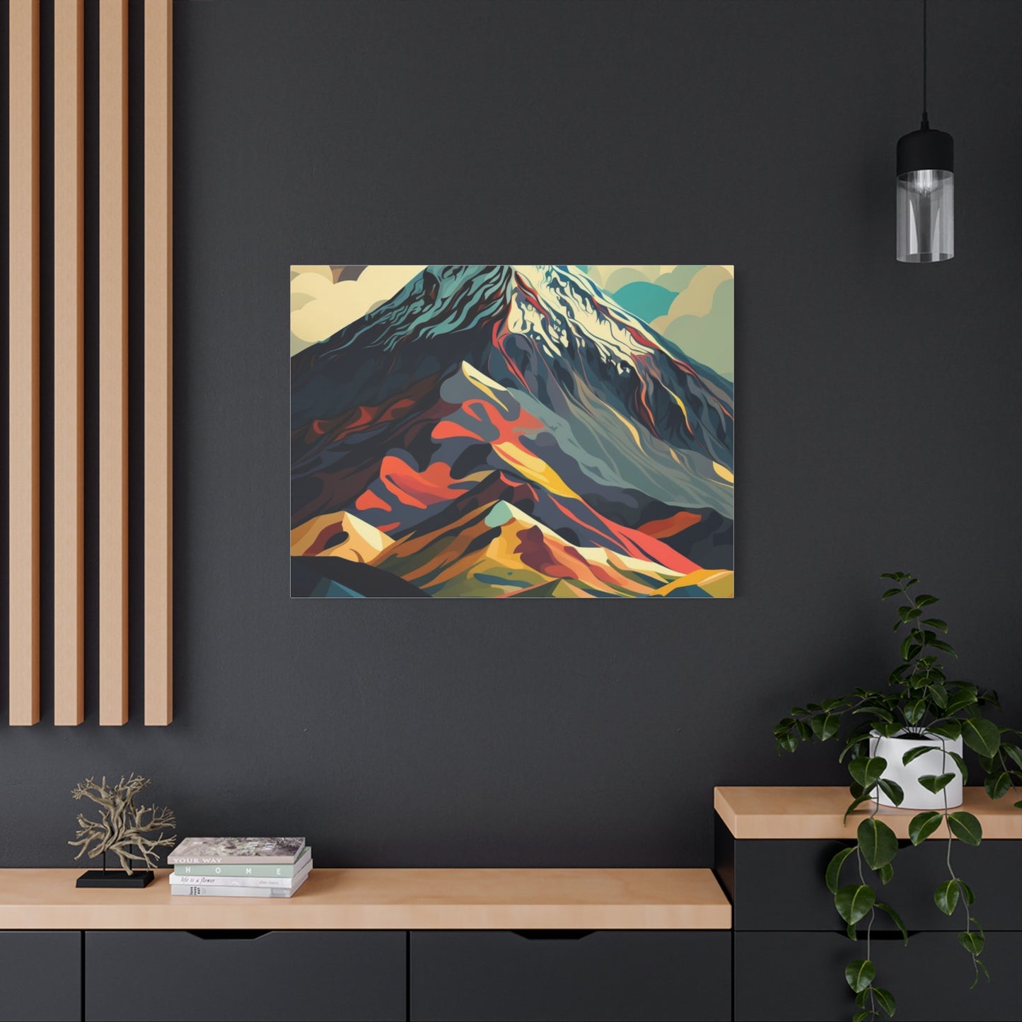 Abstract Mountain Landscape Matte Canvas Print — Stretched Wall Art