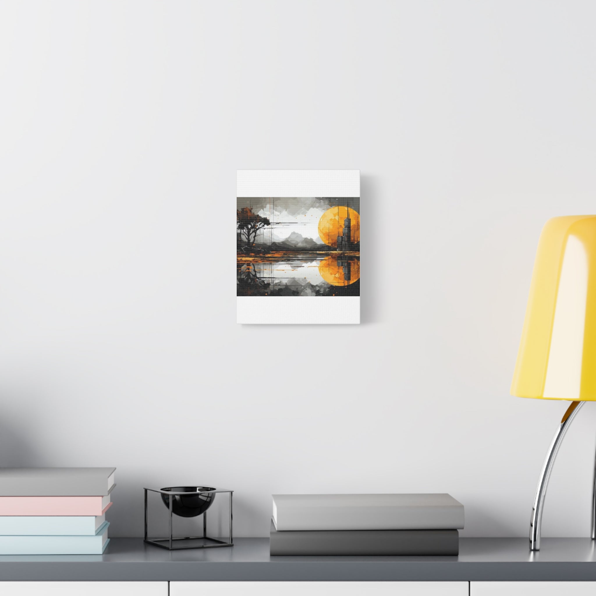 Autumn Lake Moon Matte Canvas Print — Stretched 1.25"