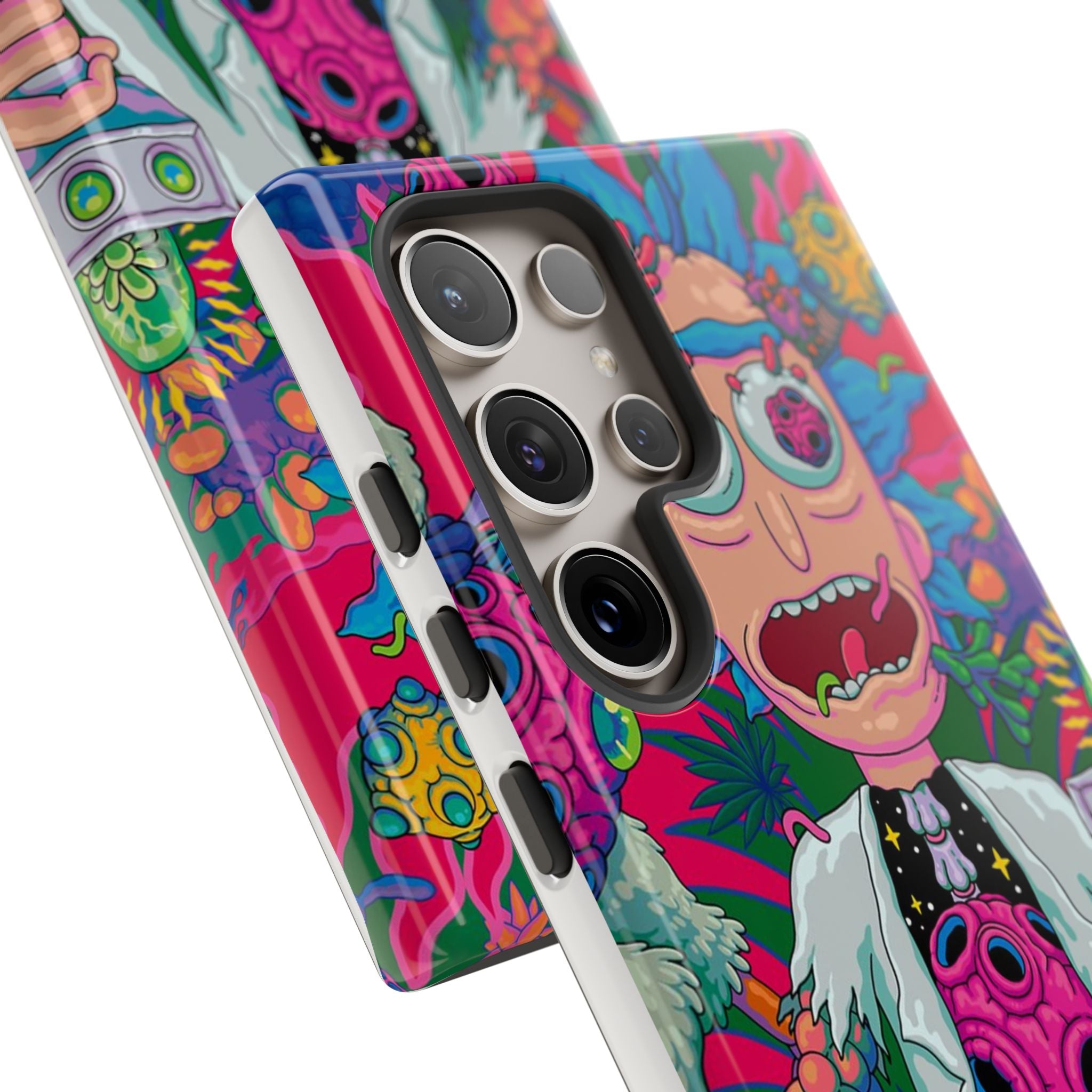 Rick and Morty Psychedelic iPhone Tough Case – Colorful Cartoon Science Design
