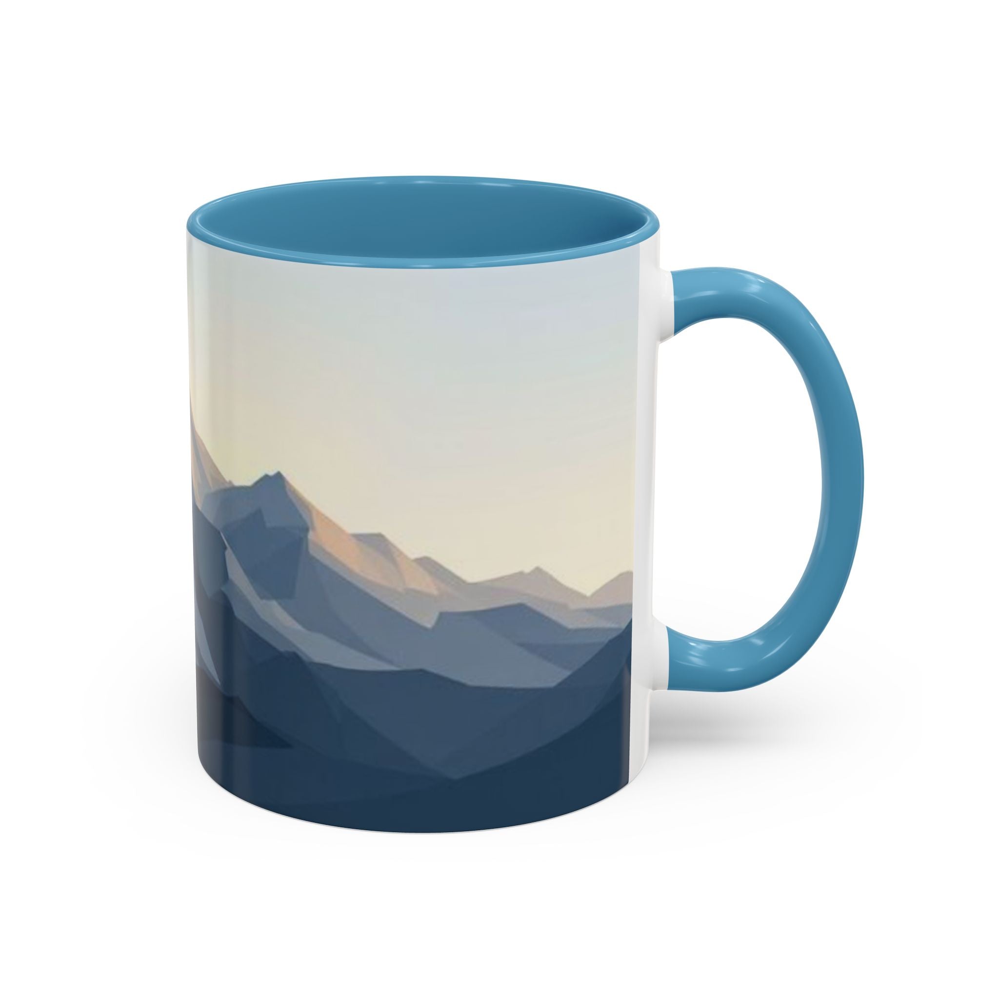 Mountain Landscape Accent Coffee Mug — Taza con diseño de paisaje de montaña (11/15 oz)