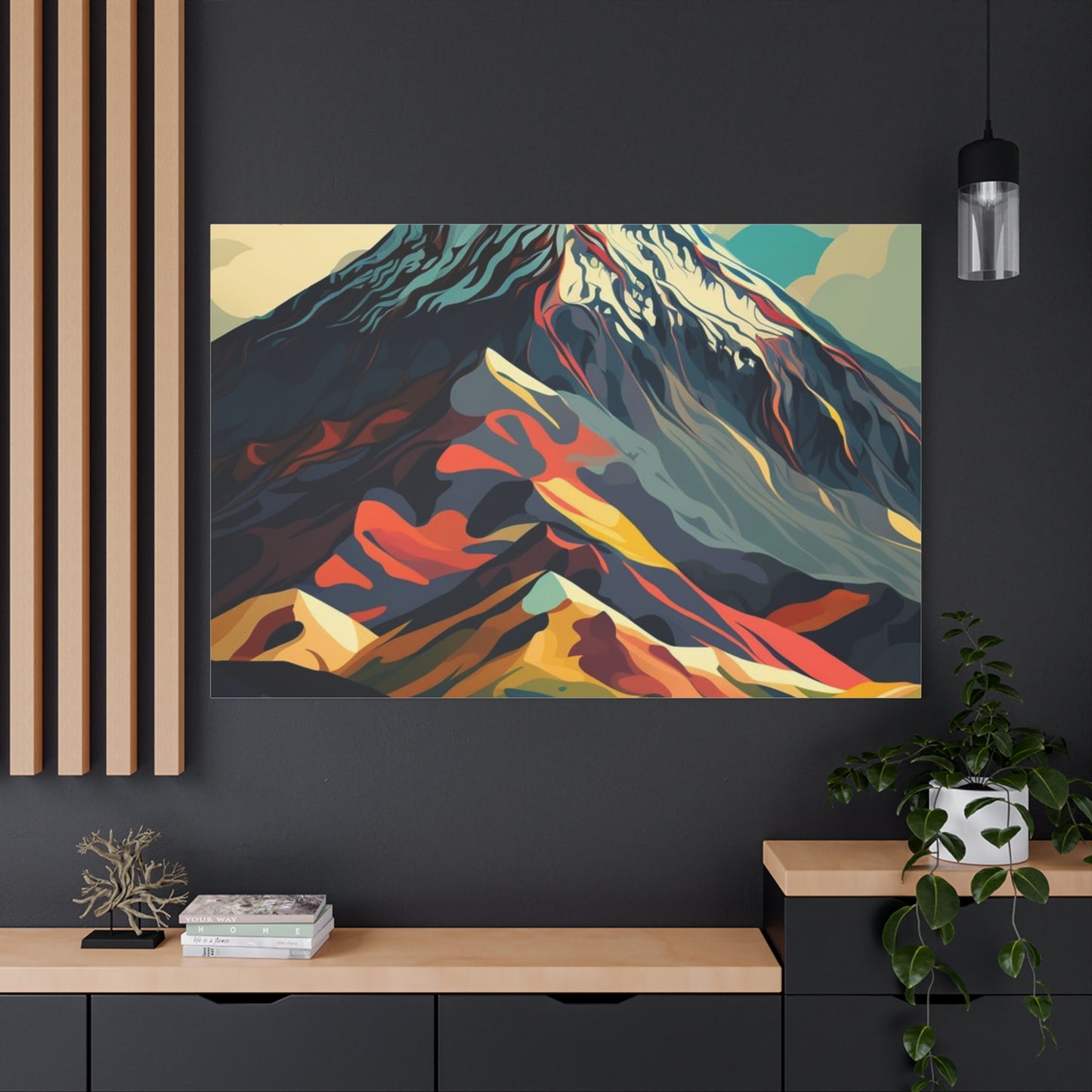 Abstract Mountain Landscape Matte Canvas Print — Stretched Wall Art