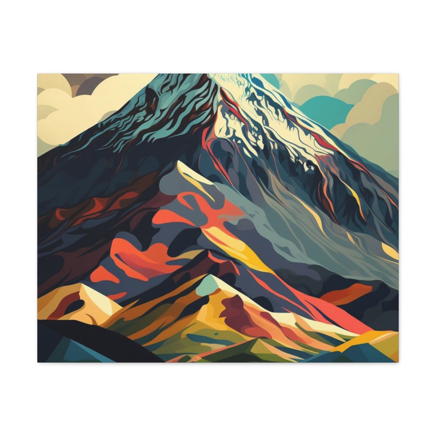 Abstract Mountain Landscape Matte Canvas Print — Stretched Wall Art