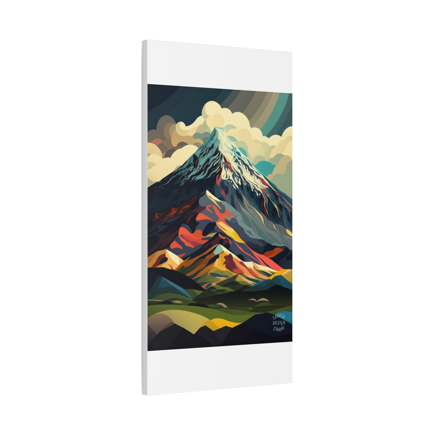 Abstract Mountain Landscape Matte Canvas Print — Stretched Wall Art