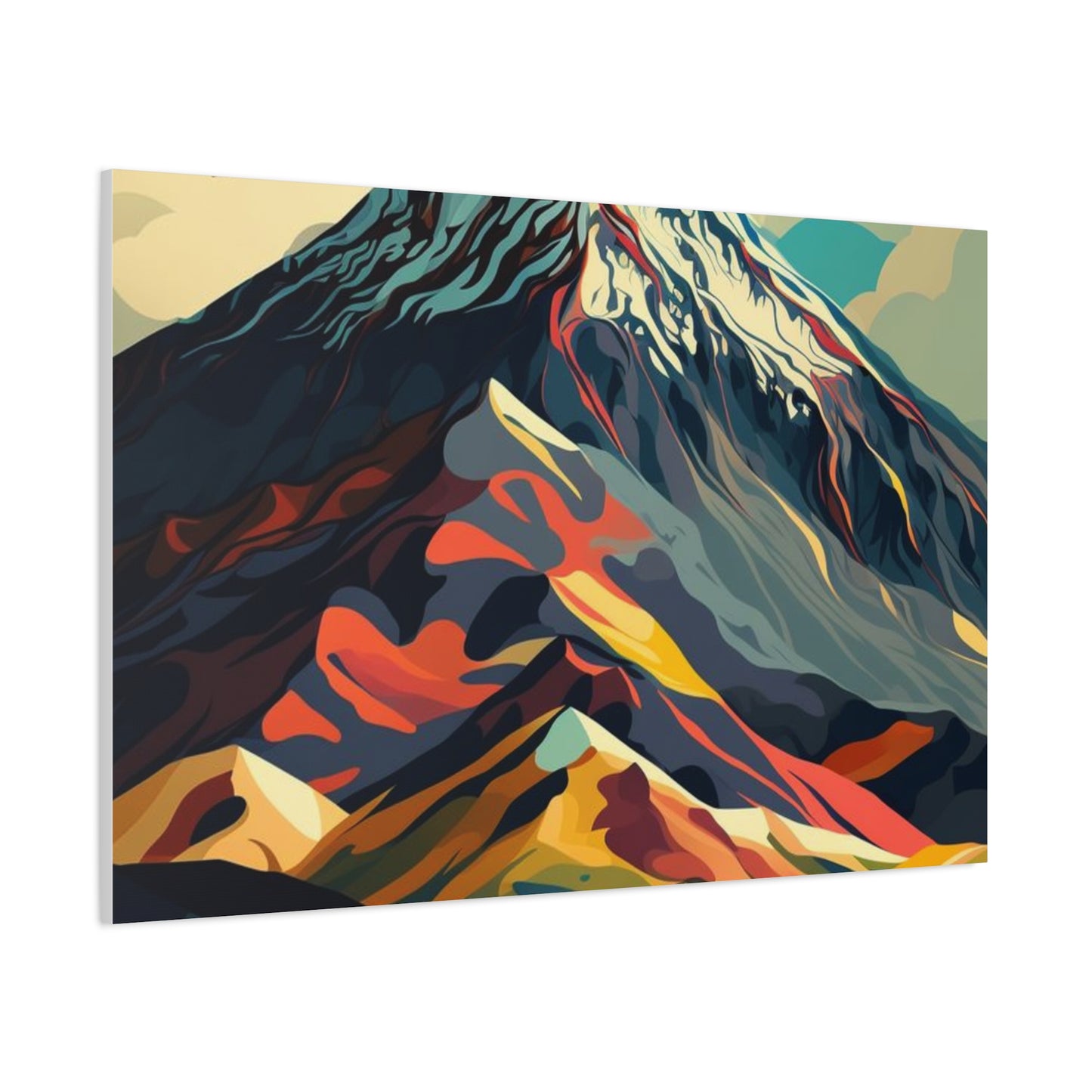 Abstract Mountain Landscape Matte Canvas Print — Stretched Wall Art