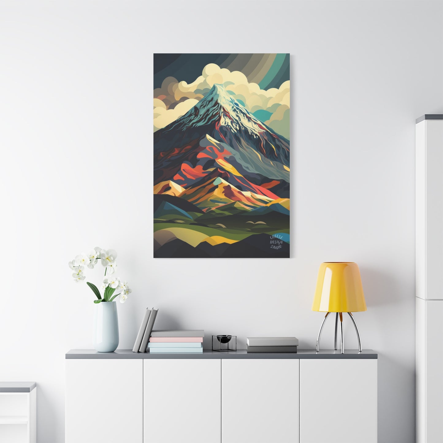 Abstract Mountain Landscape Matte Canvas Print — Stretched Wall Art