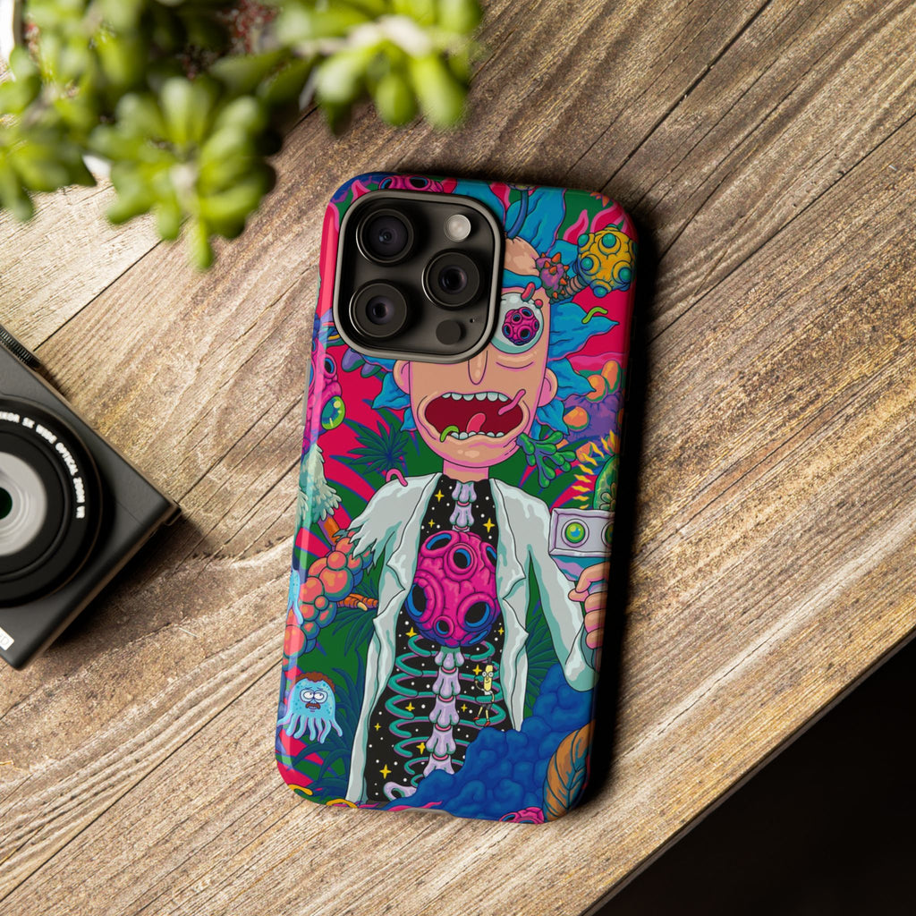 Rick and Morty Psychedelic iPhone Tough Case – Colorful Cartoon Science Design