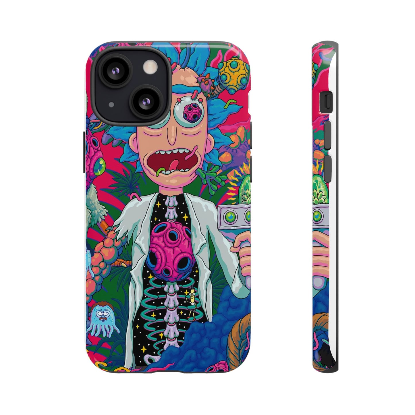 Rick and Morty Psychedelic iPhone Tough Case – Colorful Cartoon Science Design