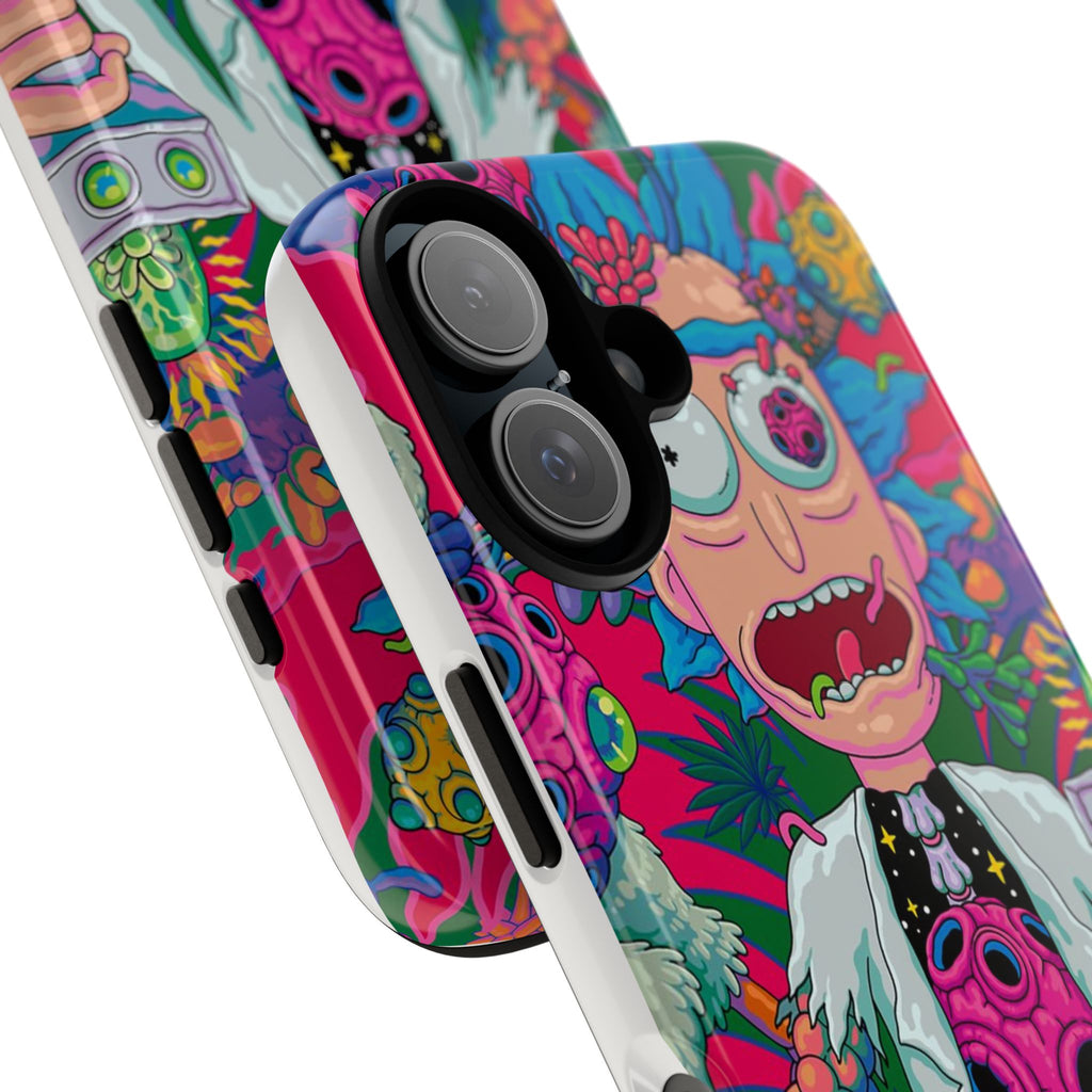 Rick and Morty Psychedelic iPhone Tough Case – Colorful Cartoon Science Design