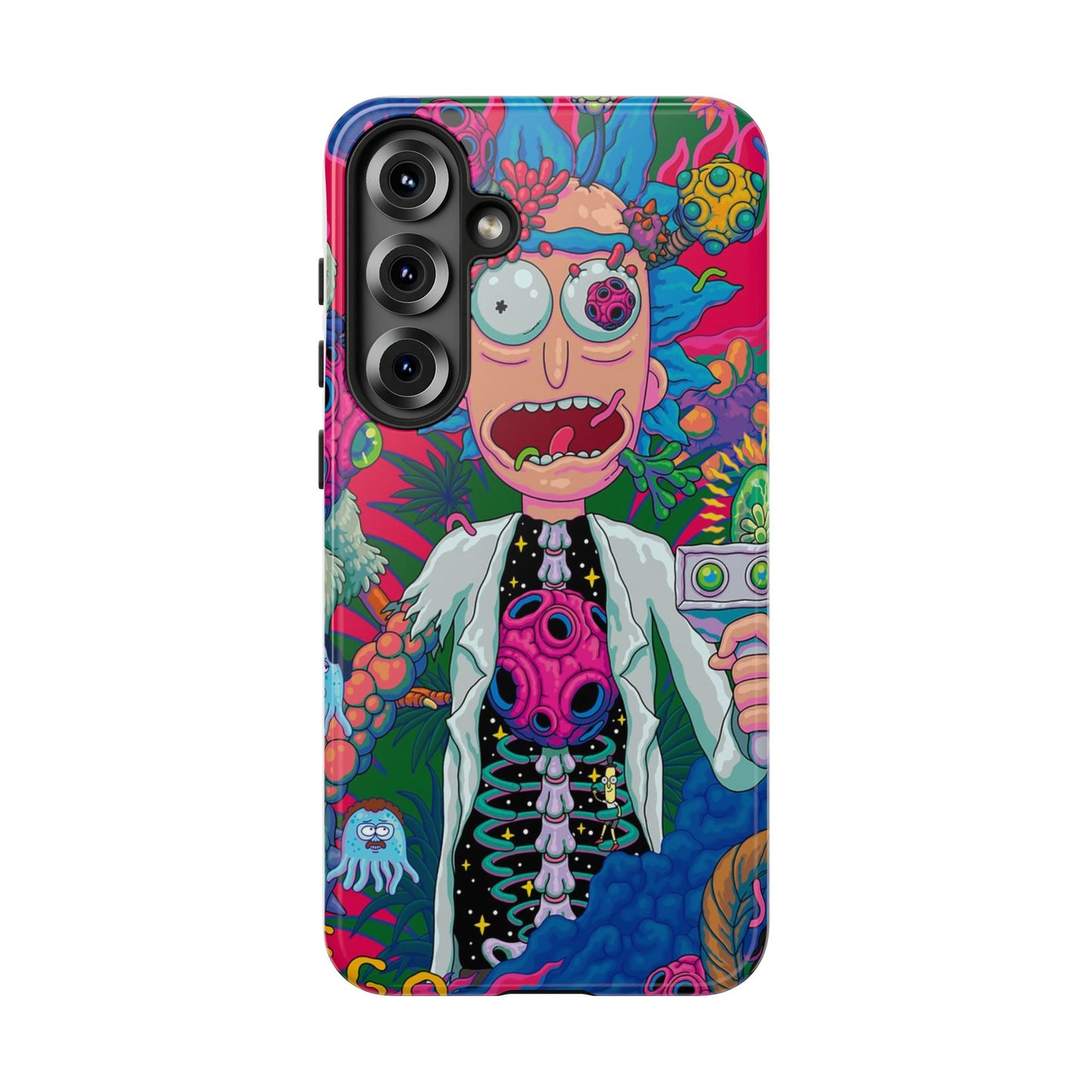 Rick and Morty Psychedelic iPhone Tough Case – Colorful Cartoon Science Design