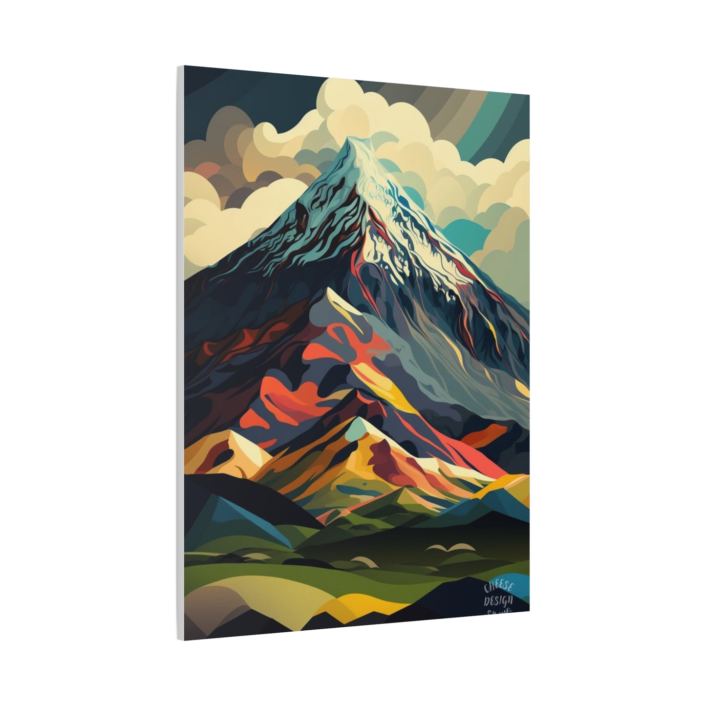 Abstract Mountain Landscape Matte Canvas Print — Stretched Wall Art