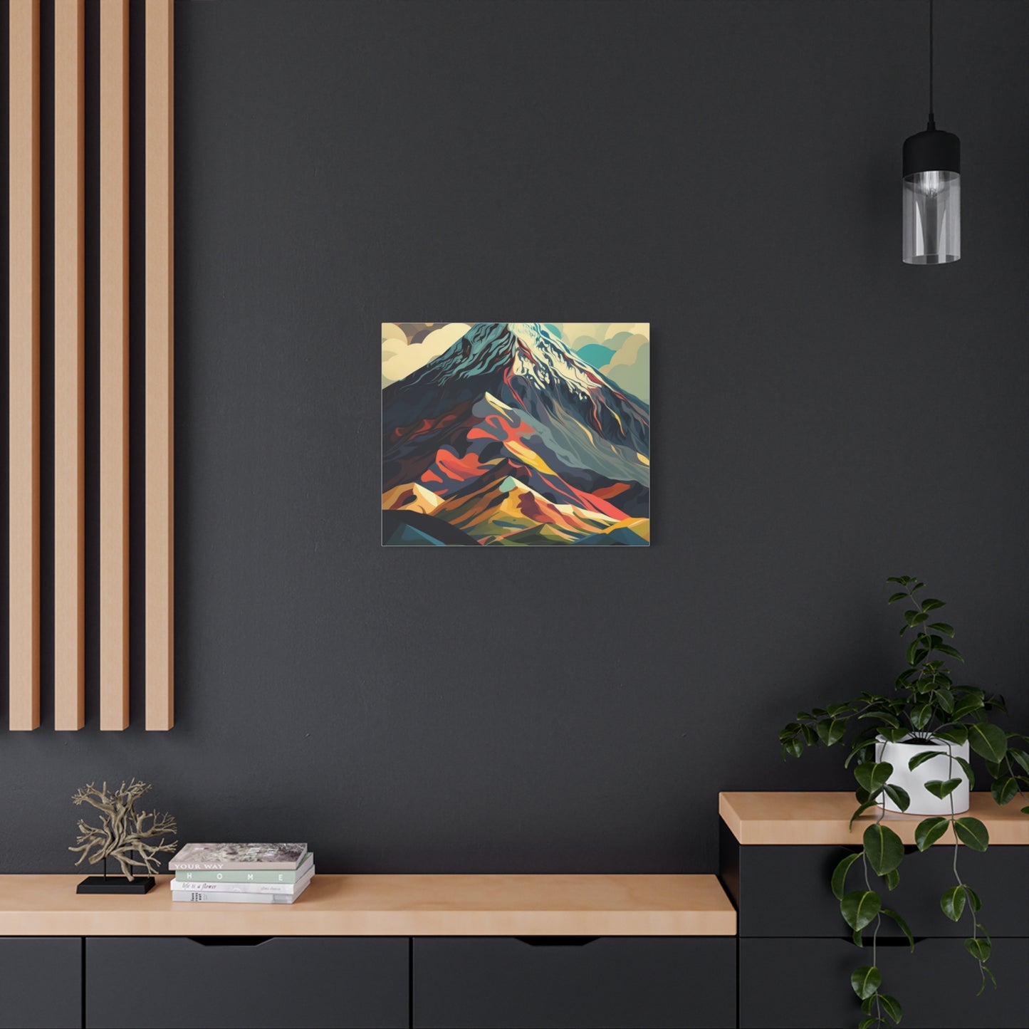 Abstract Mountain Landscape Matte Canvas Print — Stretched Wall Art