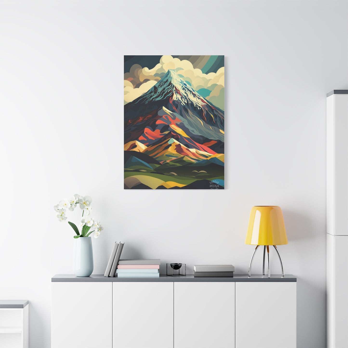 Abstract Mountain Landscape Matte Canvas Print — Stretched Wall Art