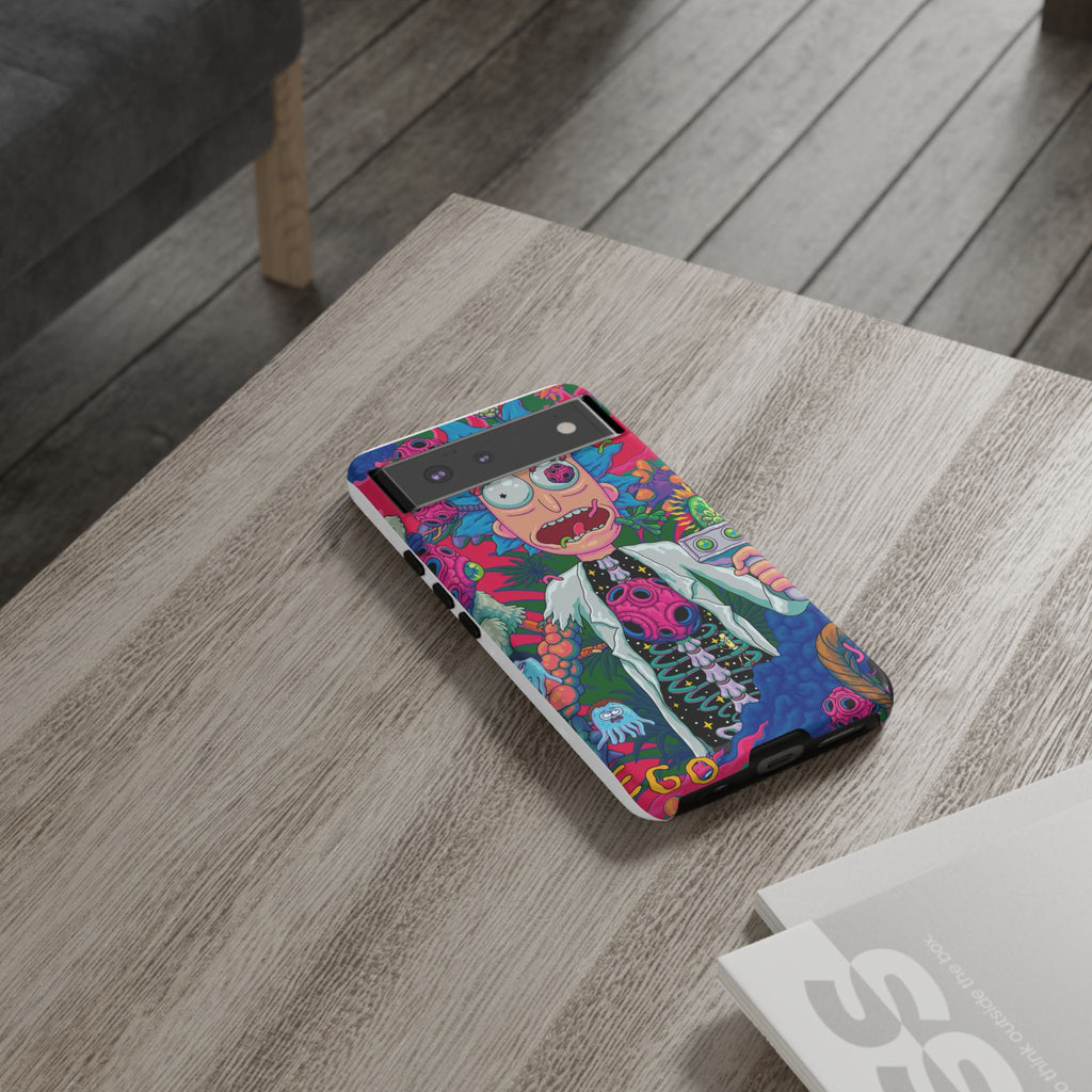Rick and Morty Psychedelic iPhone Tough Case – Colorful Cartoon Science Design
