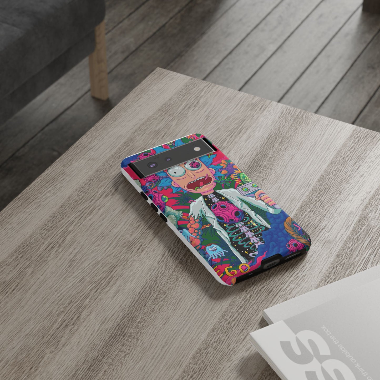 Rick and Morty Psychedelic iPhone Tough Case – Colorful Cartoon Science Design