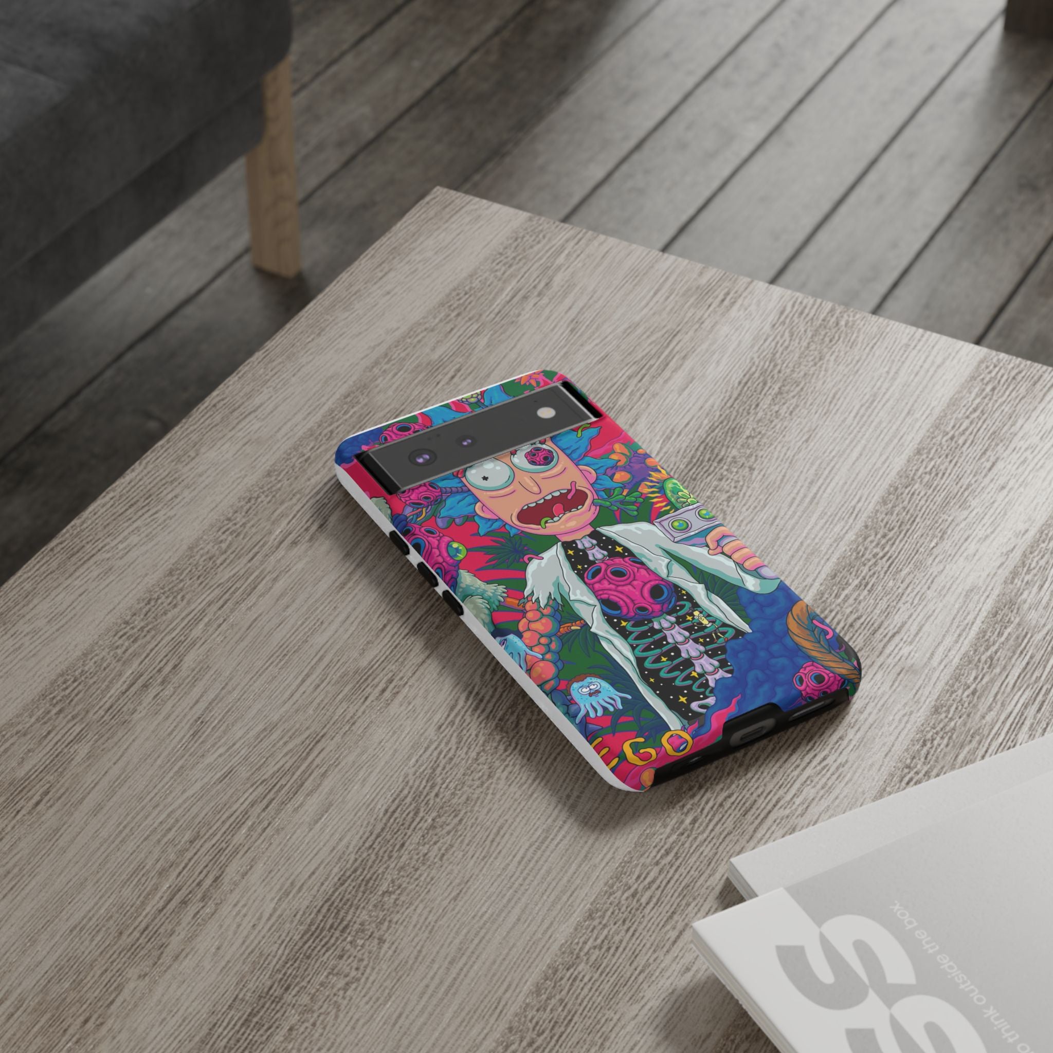 Rick and Morty Psychedelic iPhone Tough Case – Colorful Cartoon Science Design