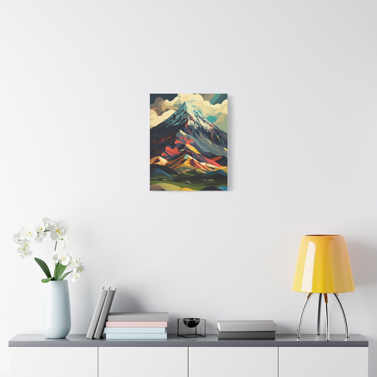 Abstract Mountain Landscape Matte Canvas Print — Stretched Wall Art