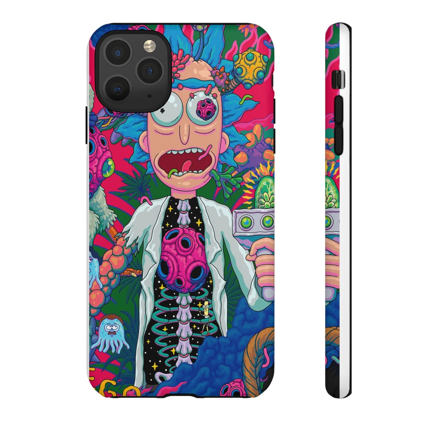 Rick and Morty Psychedelic iPhone Tough Case – Colorful Cartoon Science Design