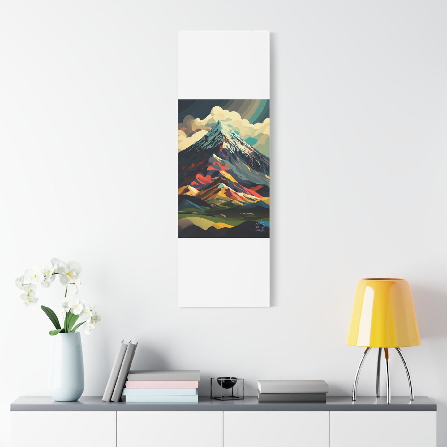Abstract Mountain Landscape Matte Canvas Print — Stretched Wall Art