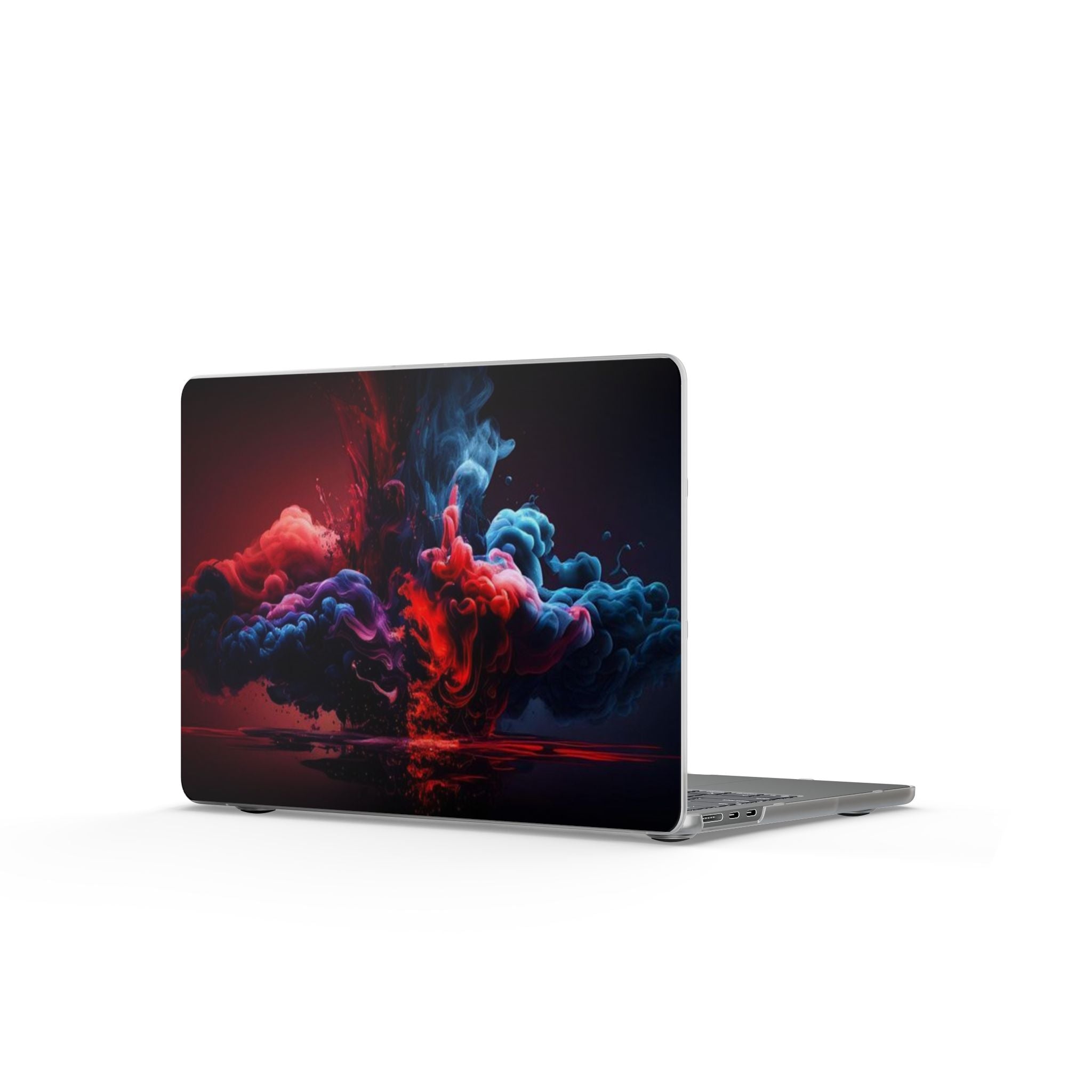 Abstract Red & Blue Smoke Matte MacBook Case — Protective Laptop Cover