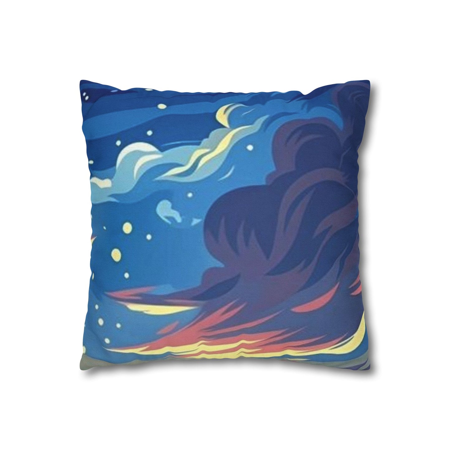 Aurora Flame Decorative Pillowcase — Abstract Night Sky Throw Pillow Cover