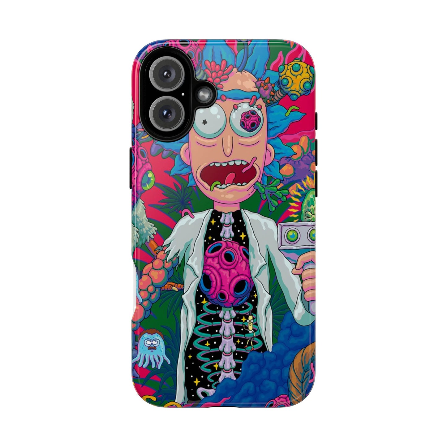 Rick and Morty Psychedelic iPhone Tough Case – Colorful Cartoon Science Design
