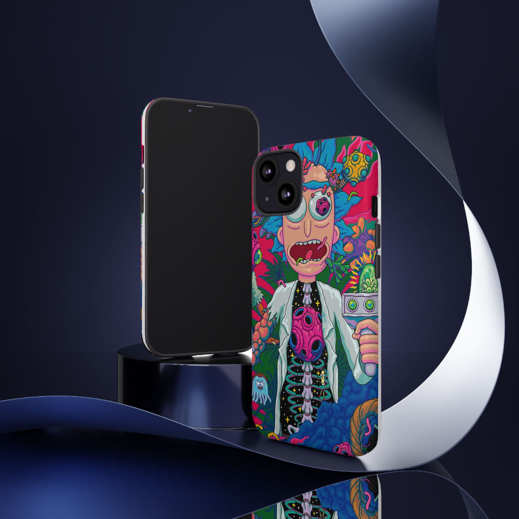 Rick and Morty Psychedelic iPhone Tough Case – Colorful Cartoon Science Design