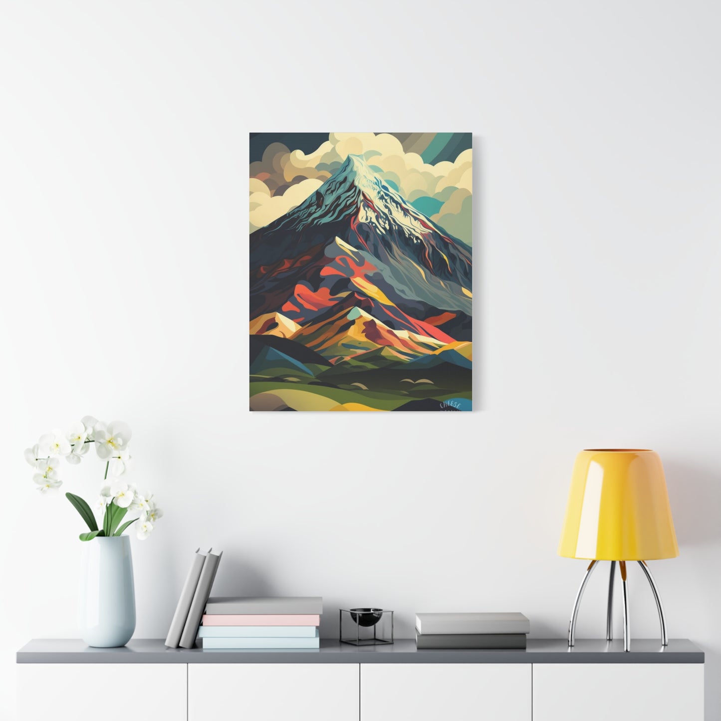 Abstract Mountain Landscape Matte Canvas Print — Stretched Wall Art