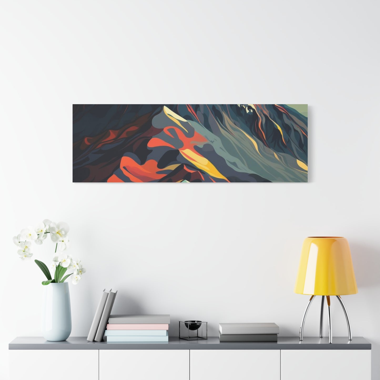 Abstract Mountain Landscape Matte Canvas Print — Stretched Wall Art