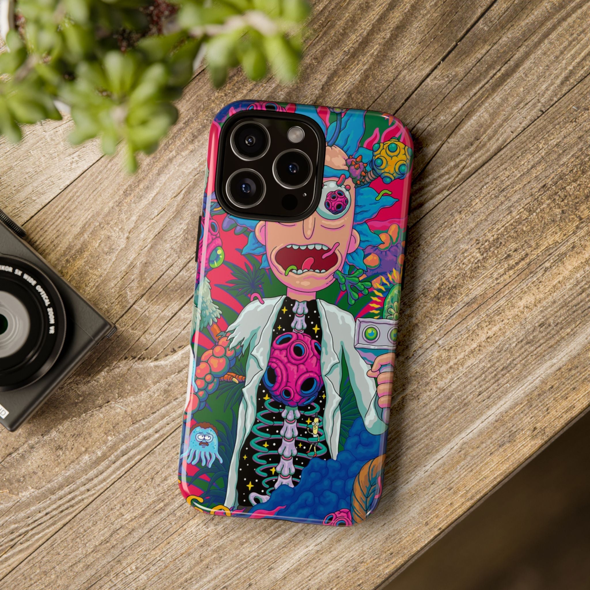 Rick and Morty Psychedelic iPhone Tough Case – Colorful Cartoon Science Design
