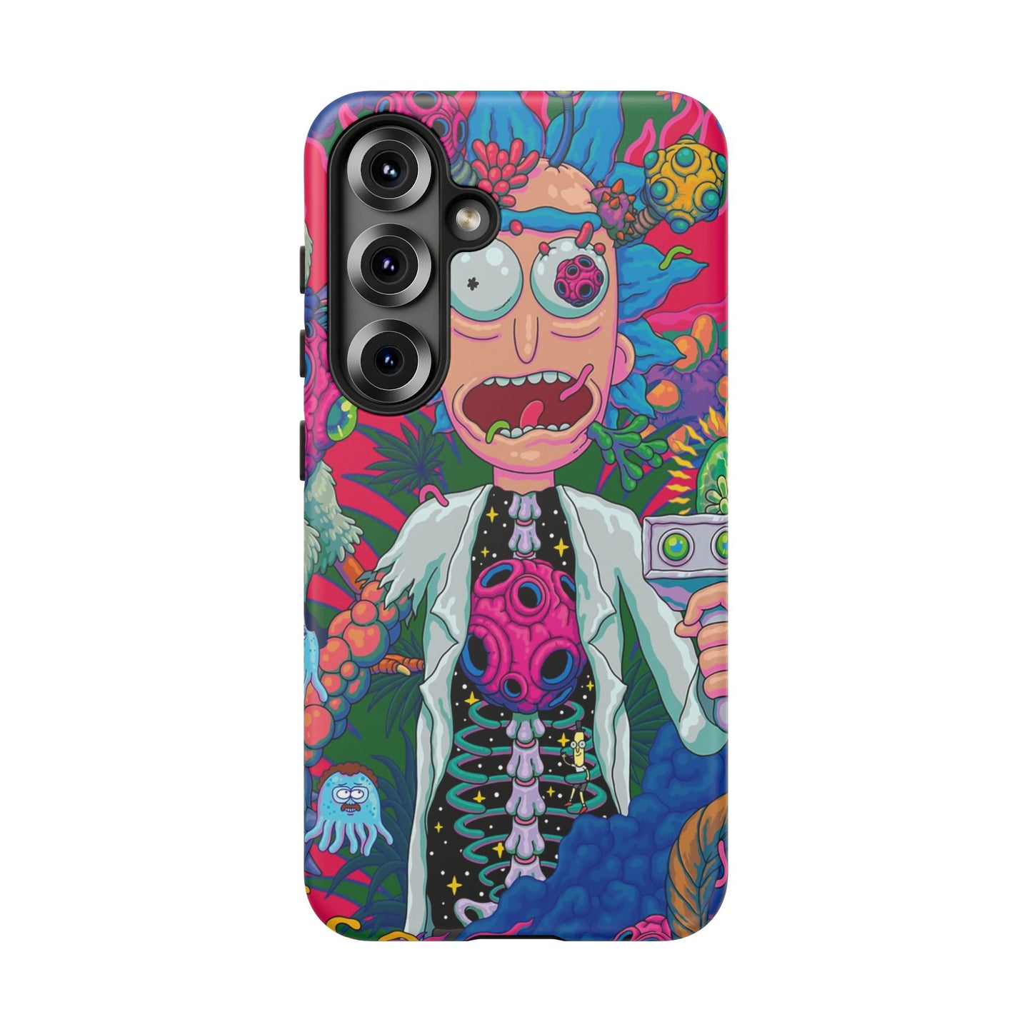 Rick and Morty Psychedelic iPhone Tough Case – Colorful Cartoon Science Design