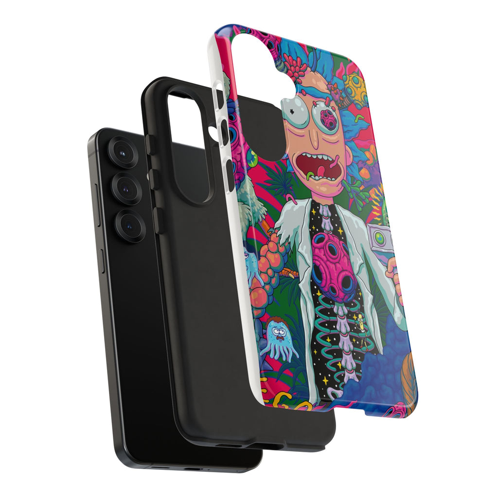 Rick and Morty Psychedelic iPhone Tough Case – Colorful Cartoon Science Design
