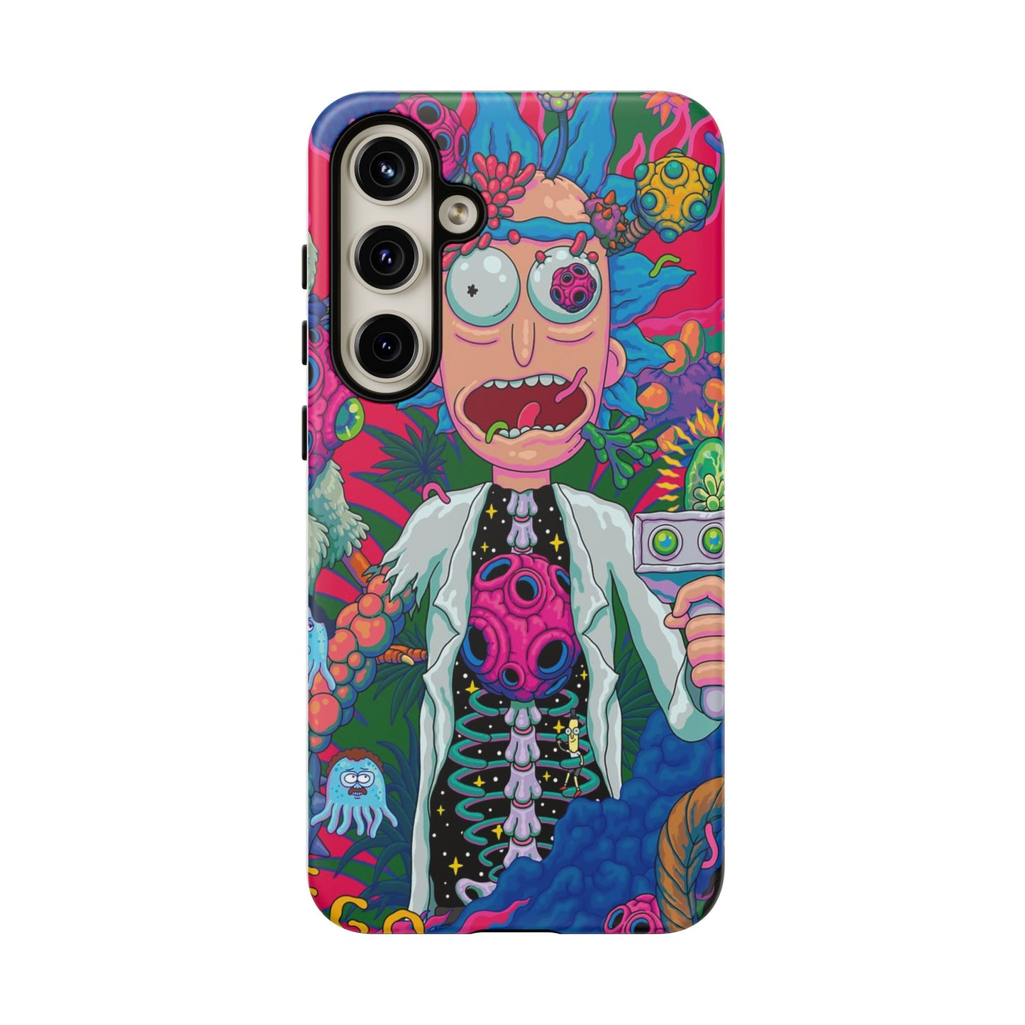 Rick and Morty Psychedelic iPhone Tough Case – Colorful Cartoon Science Design