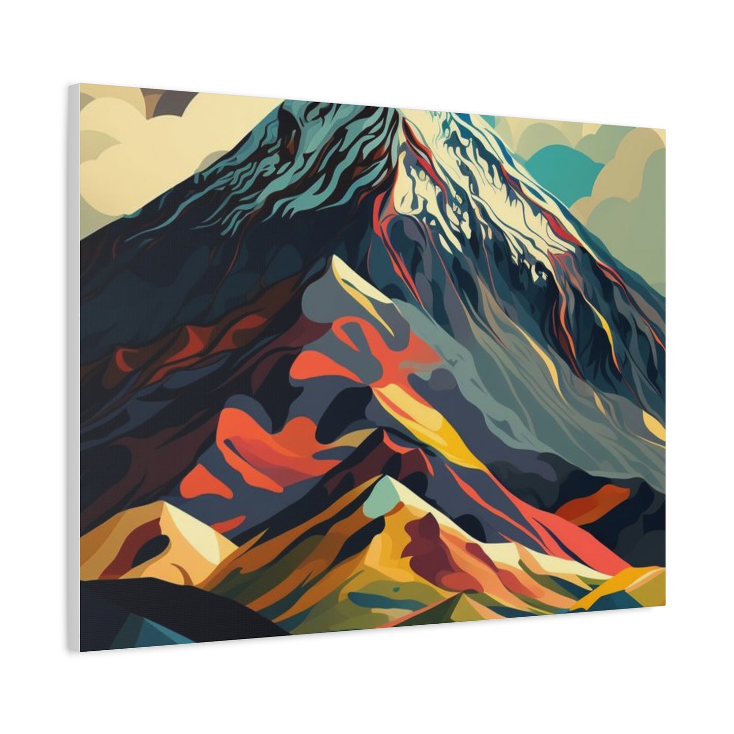 Abstract Mountain Landscape Matte Canvas Print — Stretched Wall Art