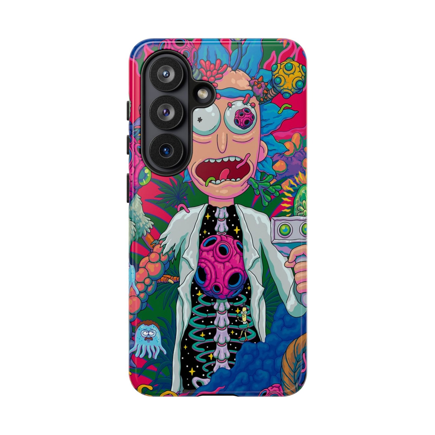Rick and Morty Psychedelic iPhone Tough Case – Colorful Cartoon Science Design
