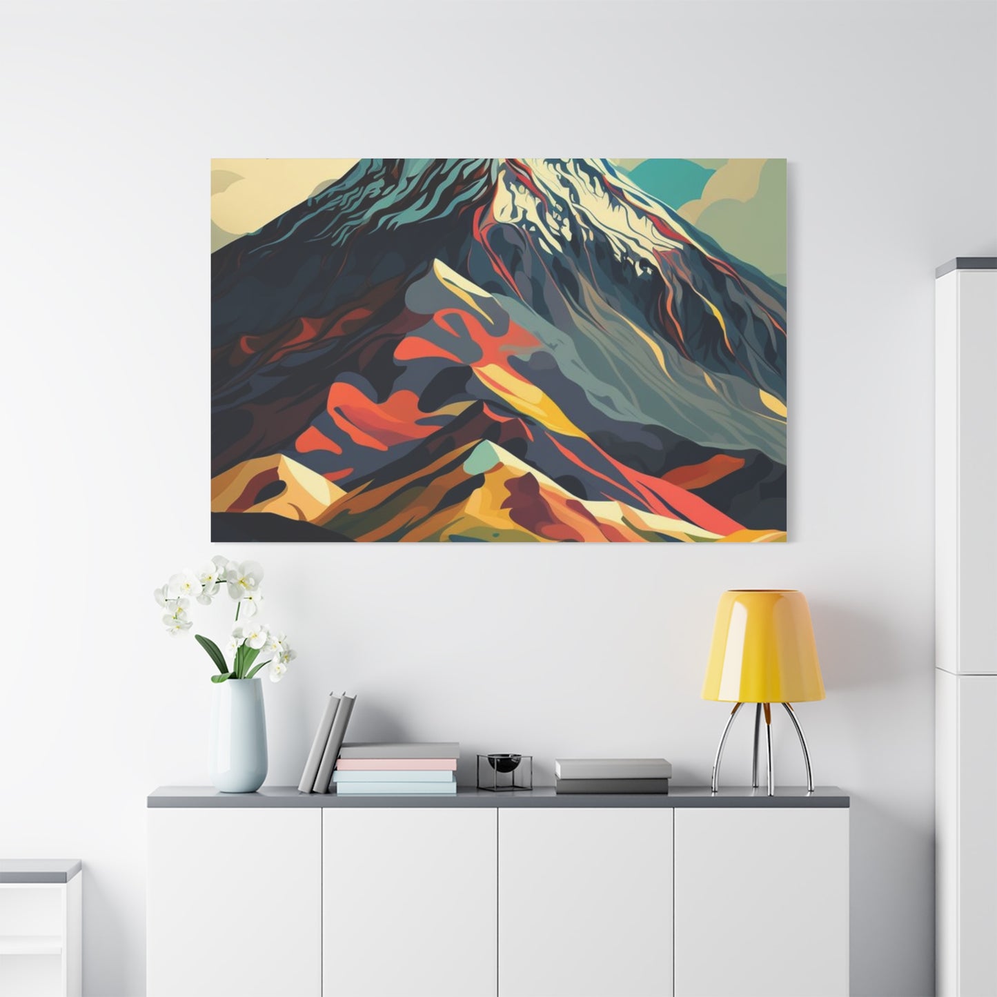Abstract Mountain Landscape Matte Canvas Print — Stretched Wall Art