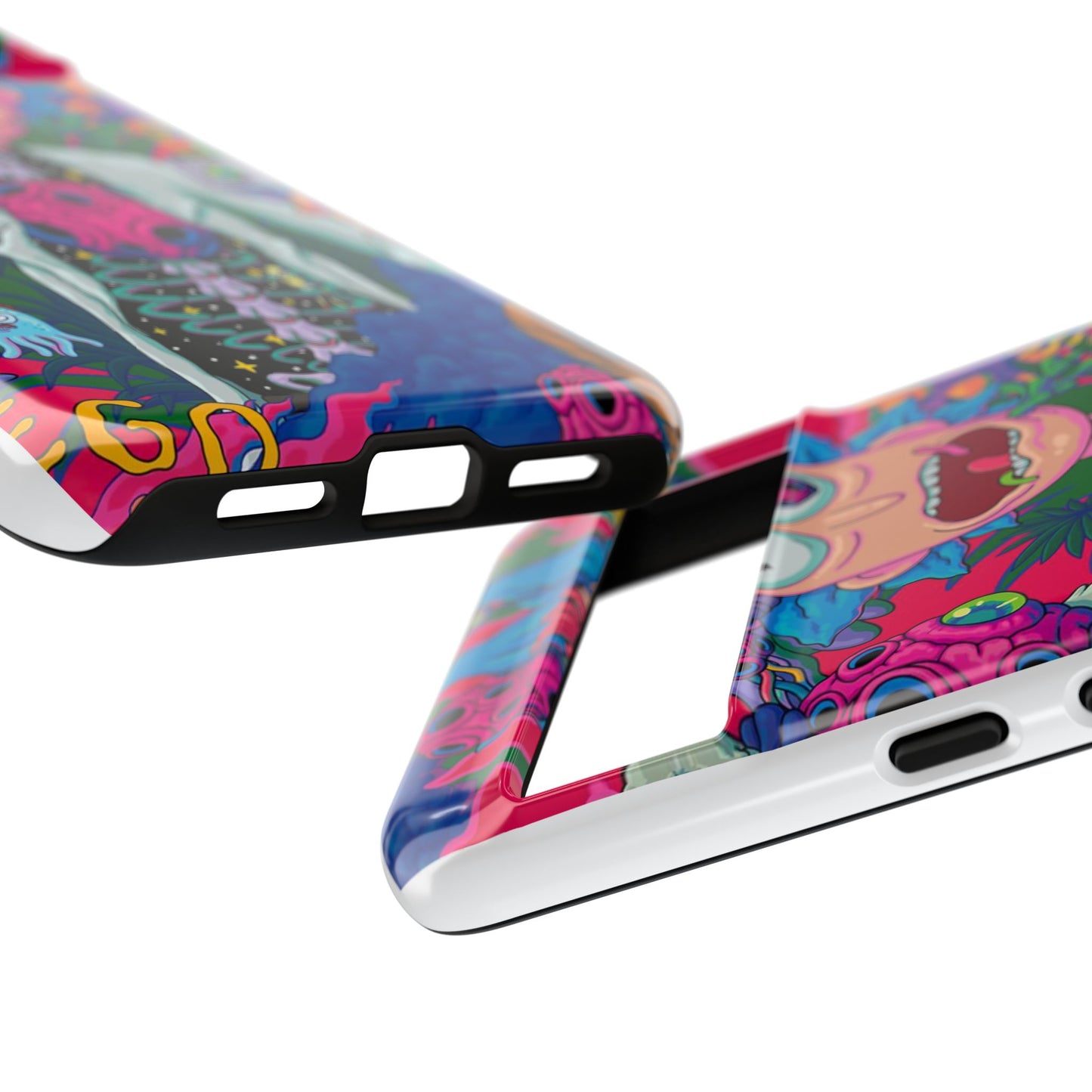 Rick and Morty Psychedelic iPhone Tough Case – Colorful Cartoon Science Design