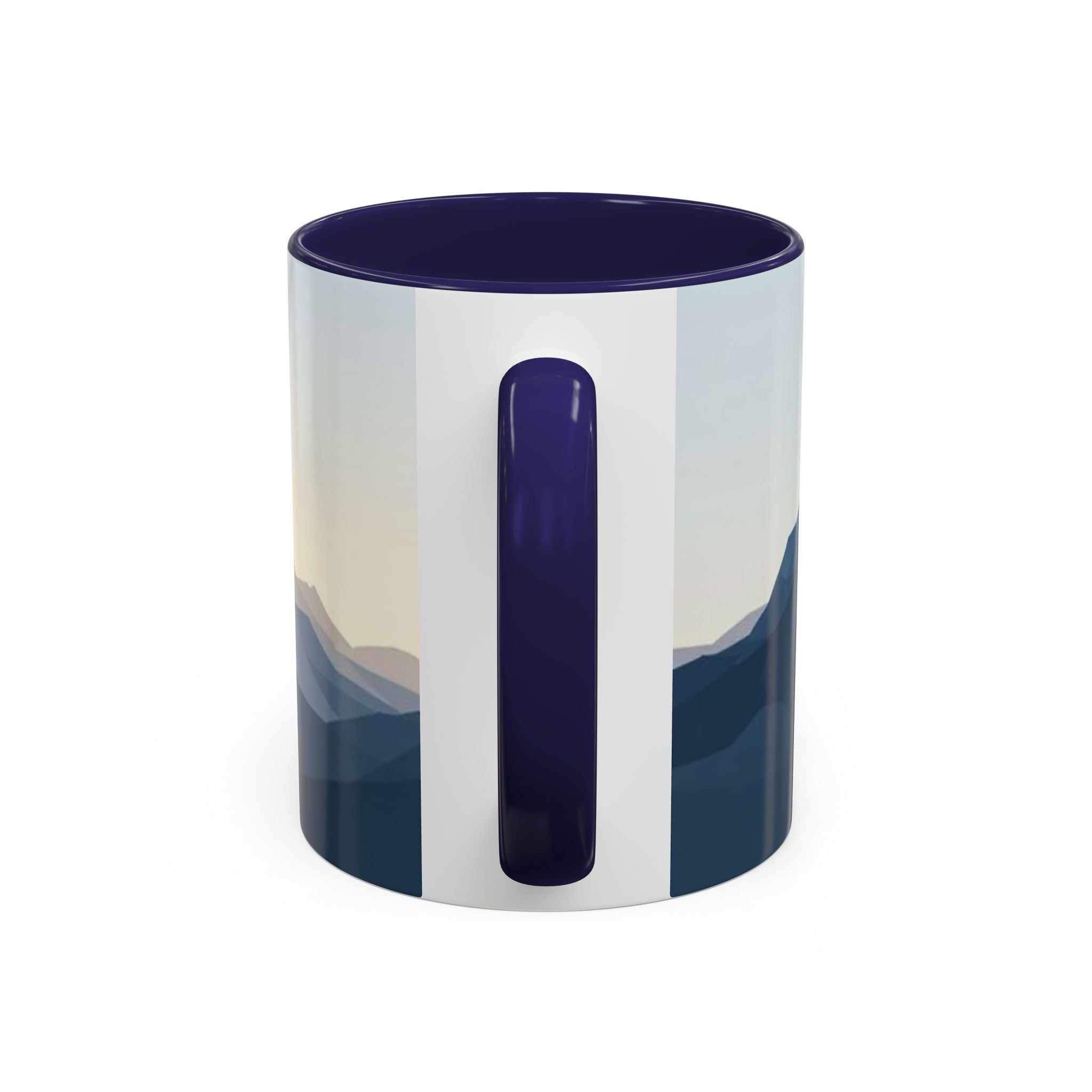 Mountain Landscape Accent Coffee Mug — Taza con diseño de paisaje de montaña (11/15 oz)