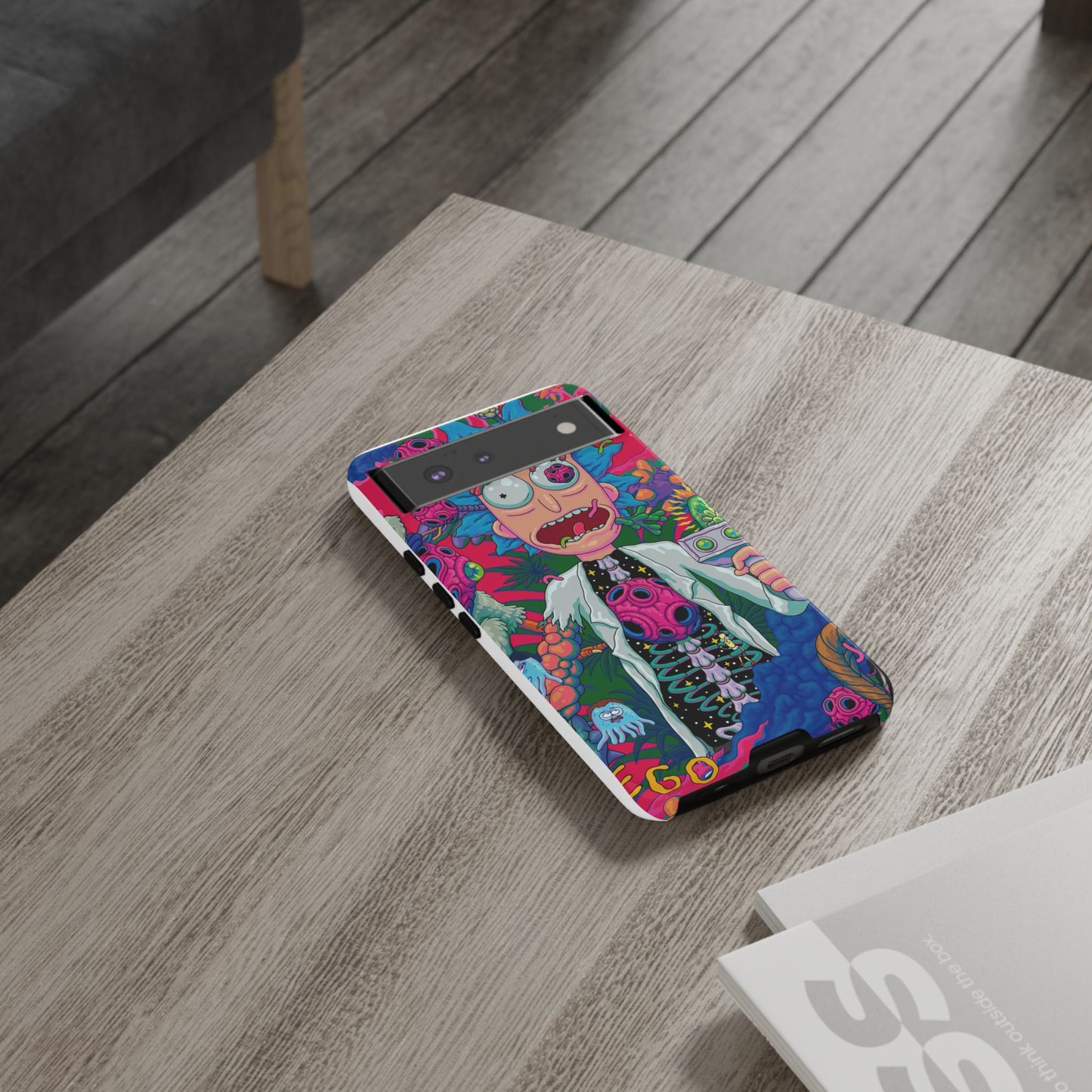 Rick and Morty Psychedelic iPhone Tough Case – Colorful Cartoon Science Design
