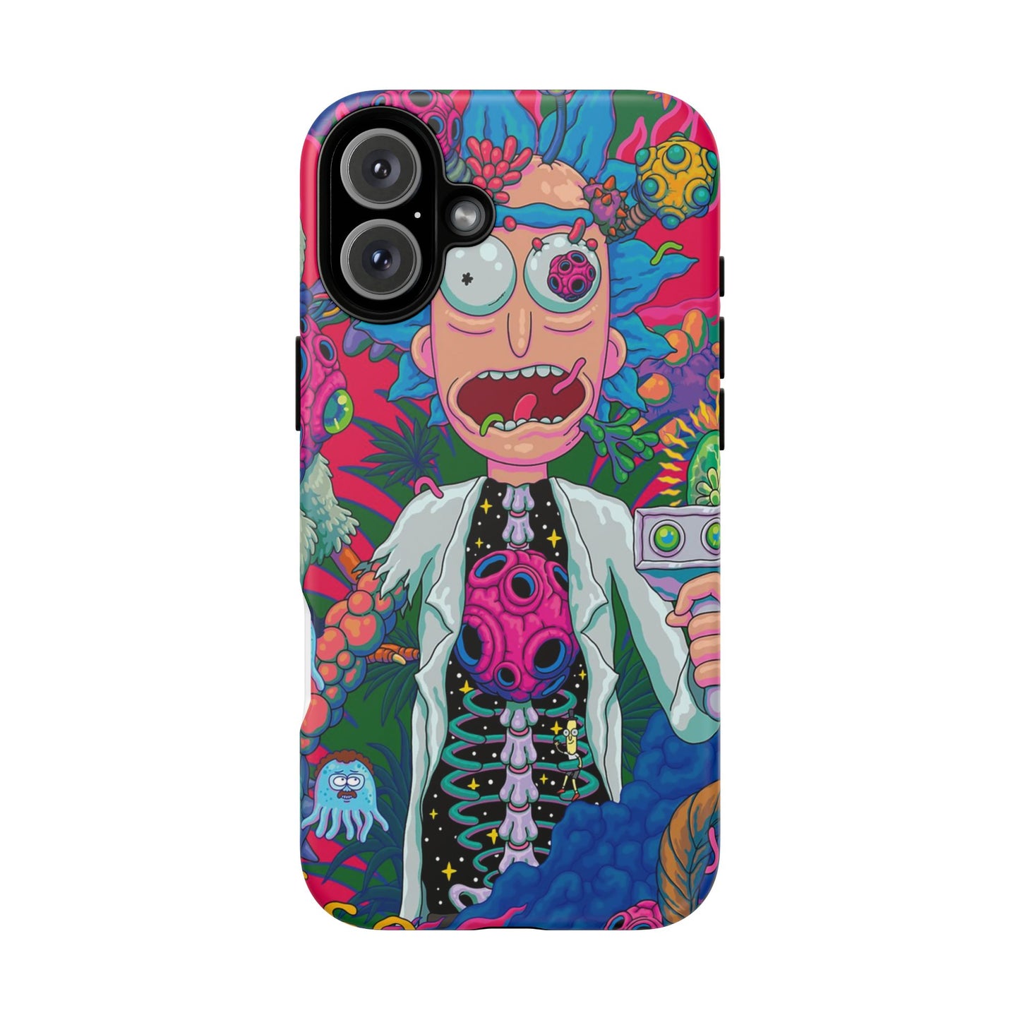 Rick and Morty Psychedelic iPhone Tough Case – Colorful Cartoon Science Design