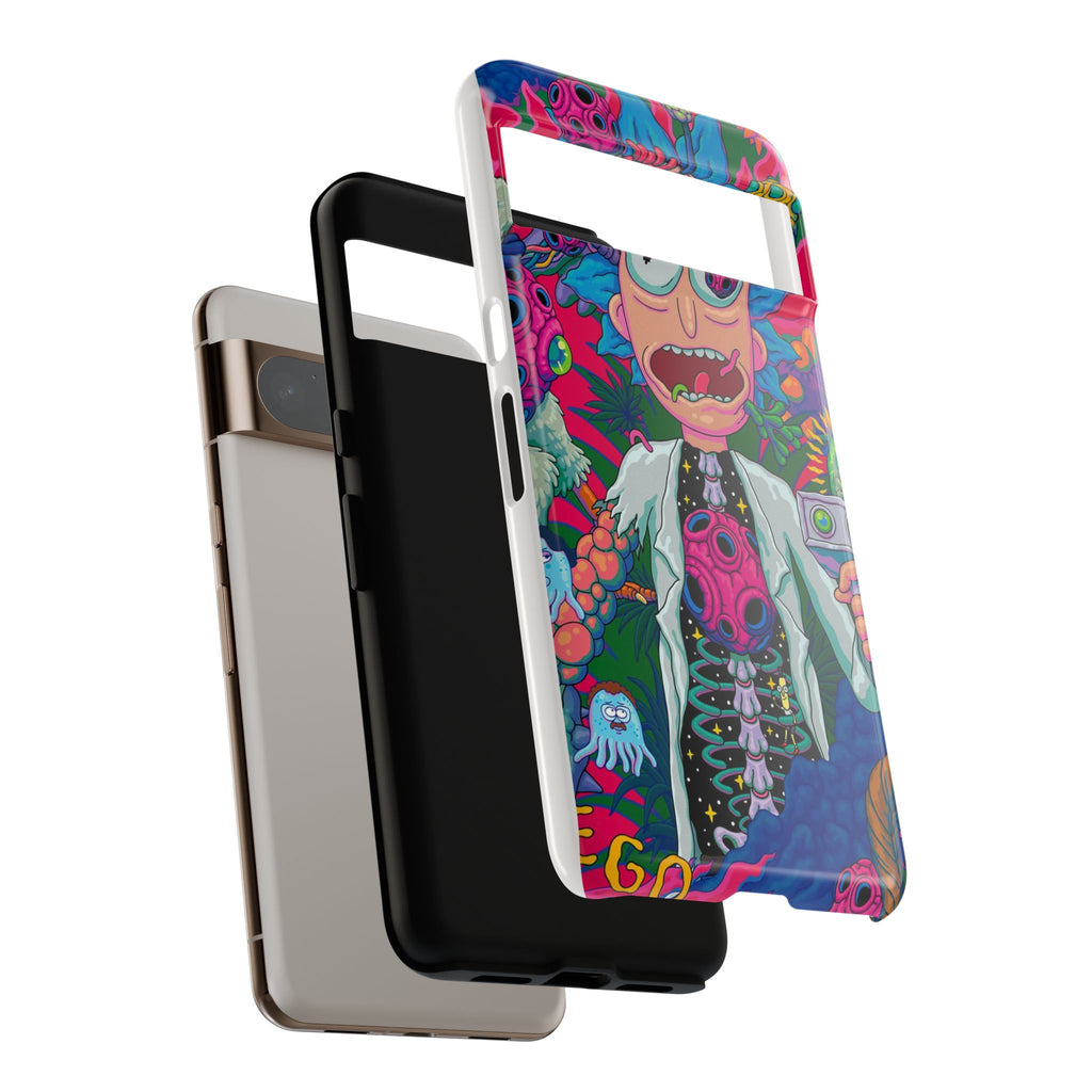 Rick and Morty Psychedelic iPhone Tough Case – Colorful Cartoon Science Design
