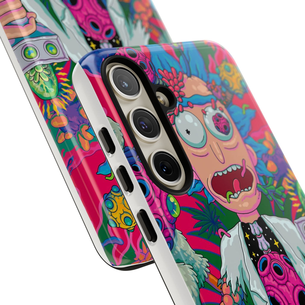 Rick and Morty Psychedelic iPhone Tough Case – Colorful Cartoon Science Design
