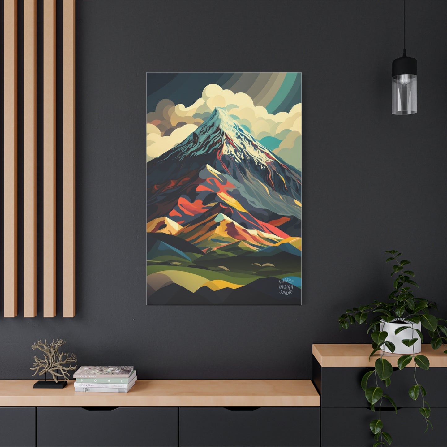 Abstract Mountain Landscape Matte Canvas Print — Stretched Wall Art
