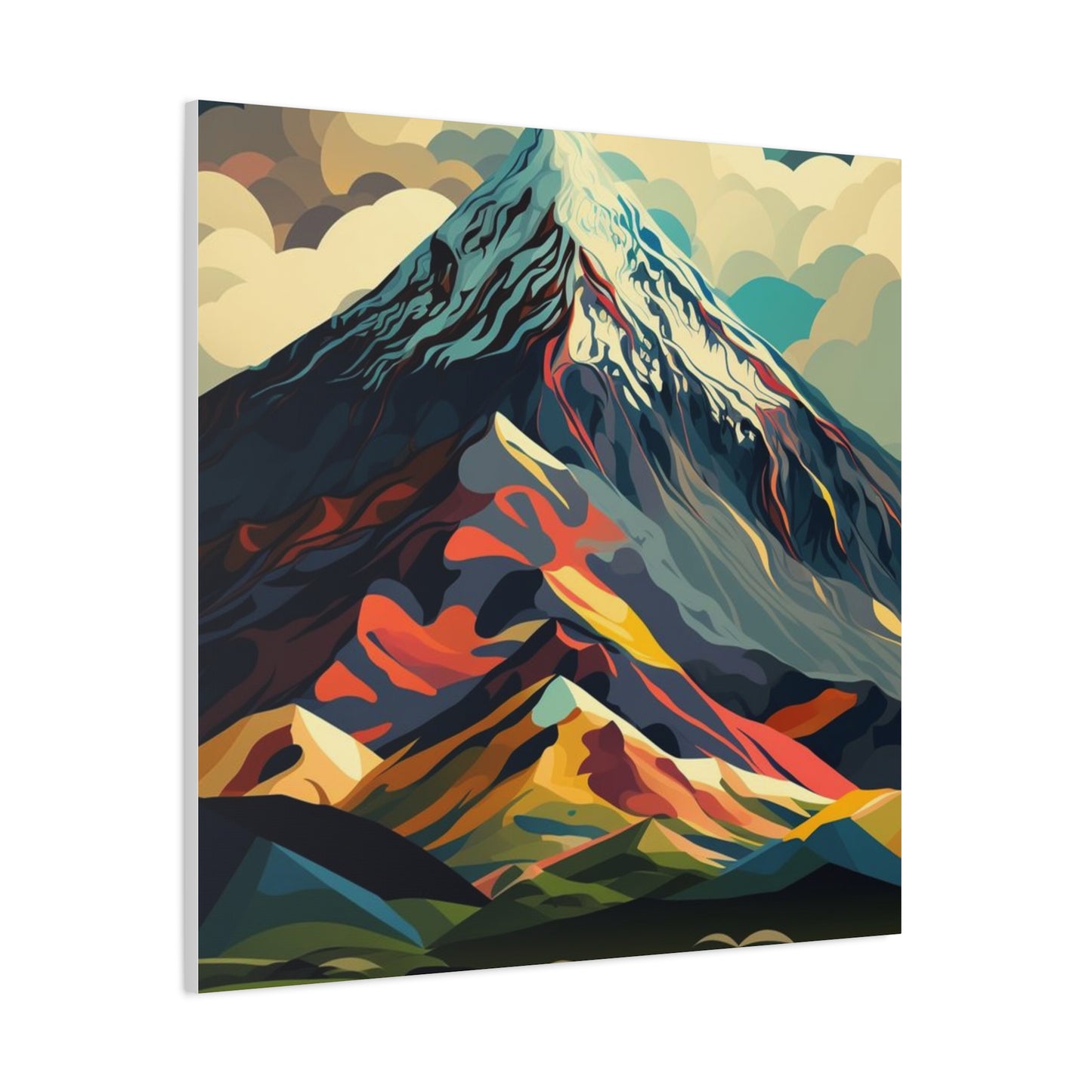 Abstract Mountain Landscape Matte Canvas Print — Stretched Wall Art