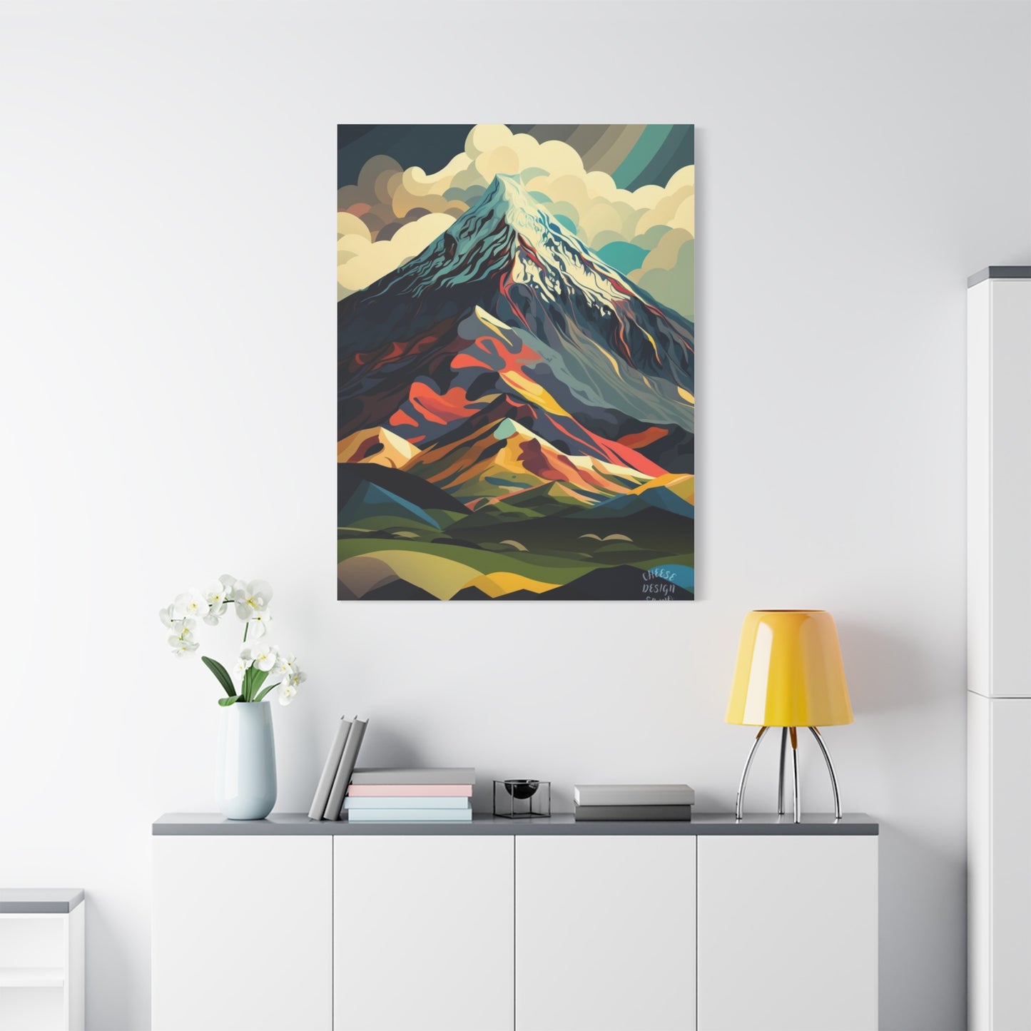 Abstract Mountain Landscape Matte Canvas Print — Stretched Wall Art