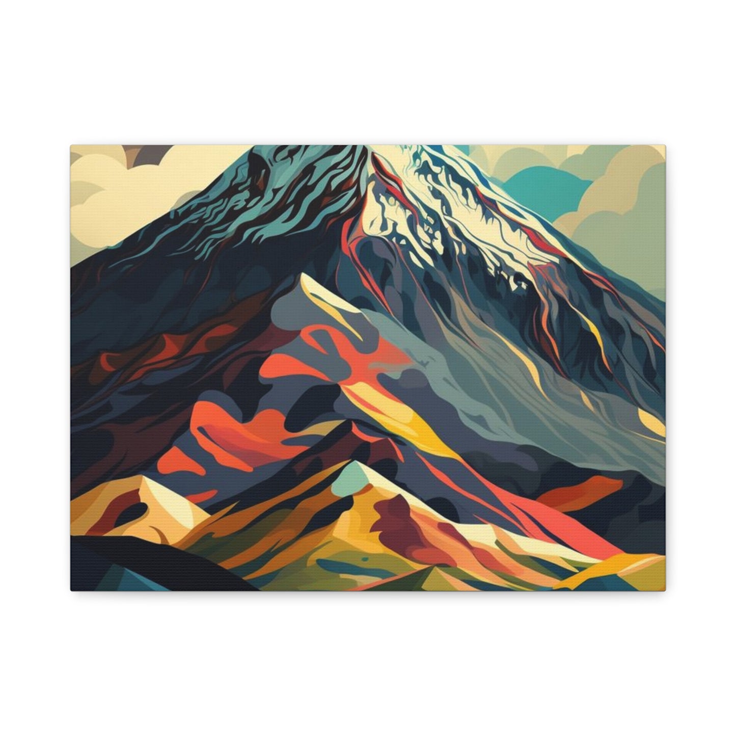 Abstract Mountain Landscape Matte Canvas Print — Stretched Wall Art