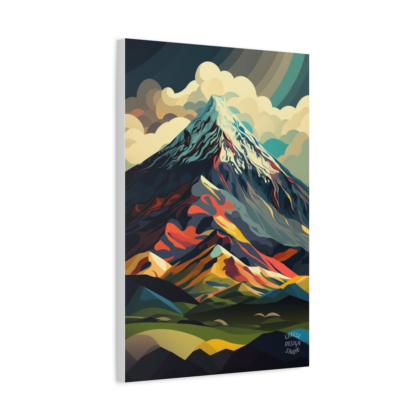 Abstract Mountain Landscape Matte Canvas Print — Stretched Wall Art